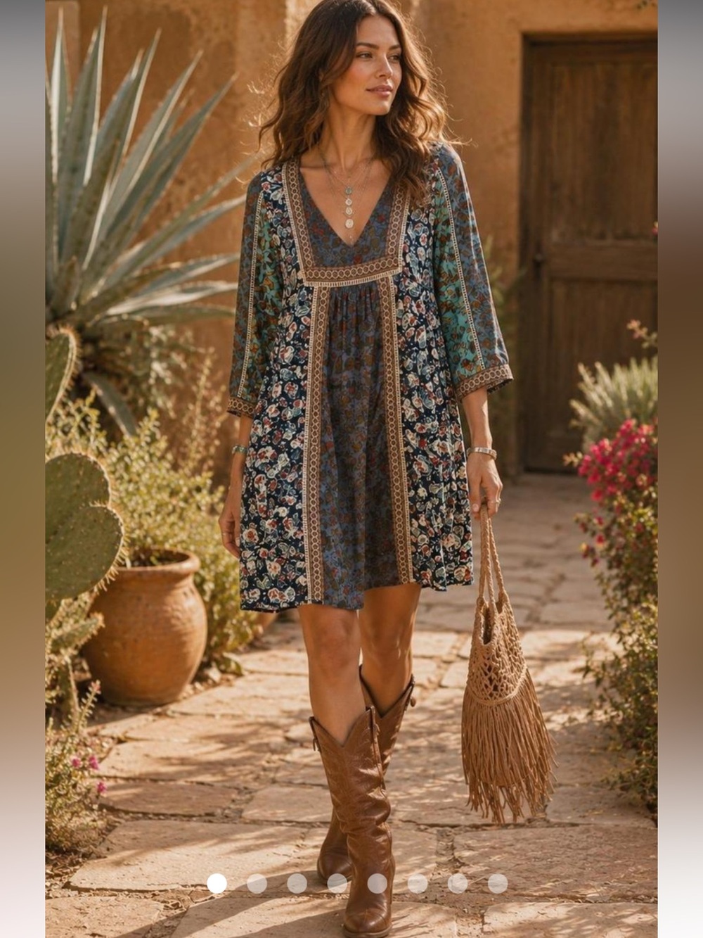 Sundance Sweet Whispers Boho Floral Dress, Size Small
